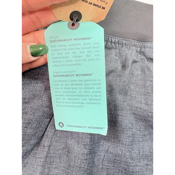 Prana Vaha Shorts Mens Gray Black Hemp Blend 10" Inseam Stretch Yoga Walk Size L - Picture 6 of 8